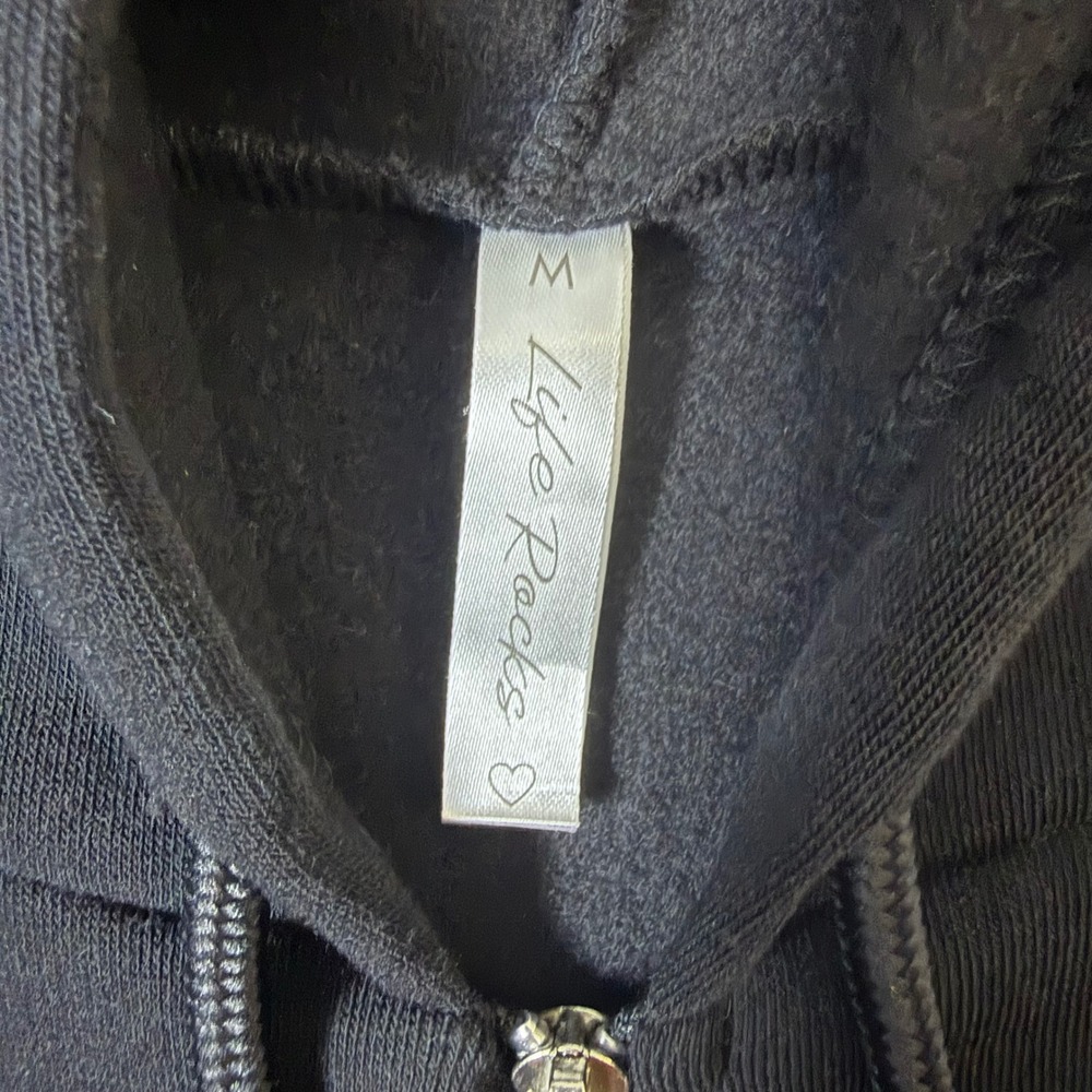 Life Rocks Women's Full Zip Hoodie Black Sweatshirt Medium 8697JP - Picture 3 of 7